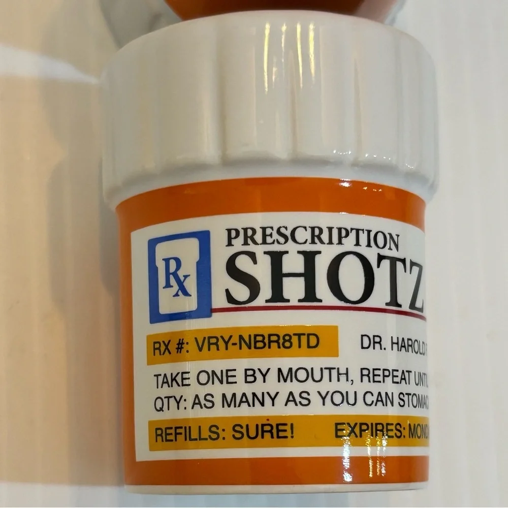 Big Mouth Toys Funny Ceramic 2” Prescription Bottle Liquor Shot Glass